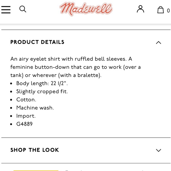 Madewell White Eyelet Lace Bell Sleeve Top Blouse - XS - Picture 10 of 14